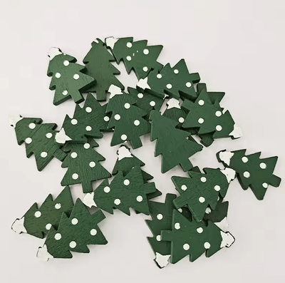Uplift Curations Christmas Wooden Buttons Decorative Wooden Craft Shapes For DIY Projects set e 100pcs