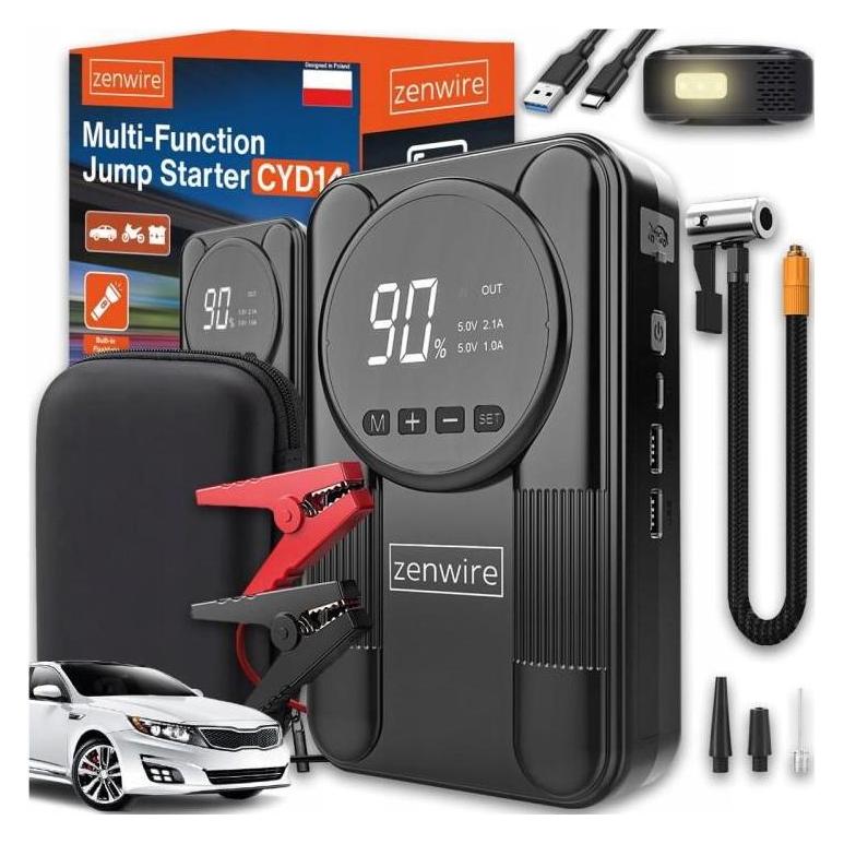 Zenwire Urządzenie Rozruchowe Powerbank Jump Starter Booster Kompresor Samochodowy CYD14 (CYD14)