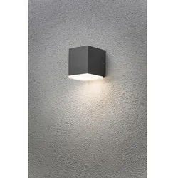 Konstsmide HighPower LED Außen-Wandleuchte MONZA DOWN, 6W 3000K 550lm, Anthrazit / Aluminium, Kunststoff opal KON-7990-370