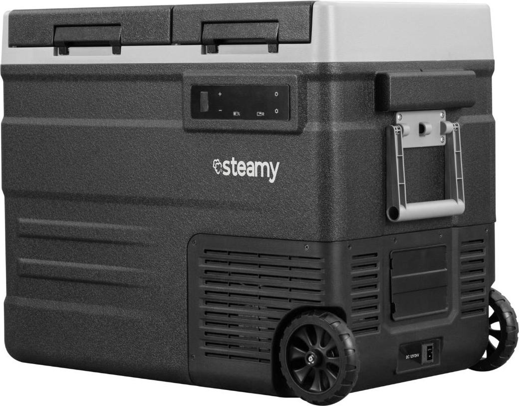 Steamy-E Dual Zone 55 Roller, Elektrische Kühlbox mit Rollen, 49L