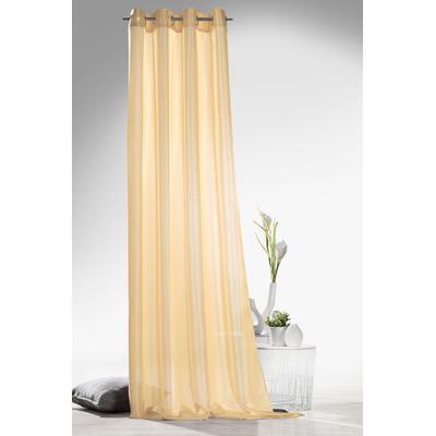 Vorhang WECKBRODT "Klara" Gr. 1, beige (natur), B:140cm H:245cm, Polyester, Gardinen, Wildseiten-Optik, halbtransparent, Gardine, Store