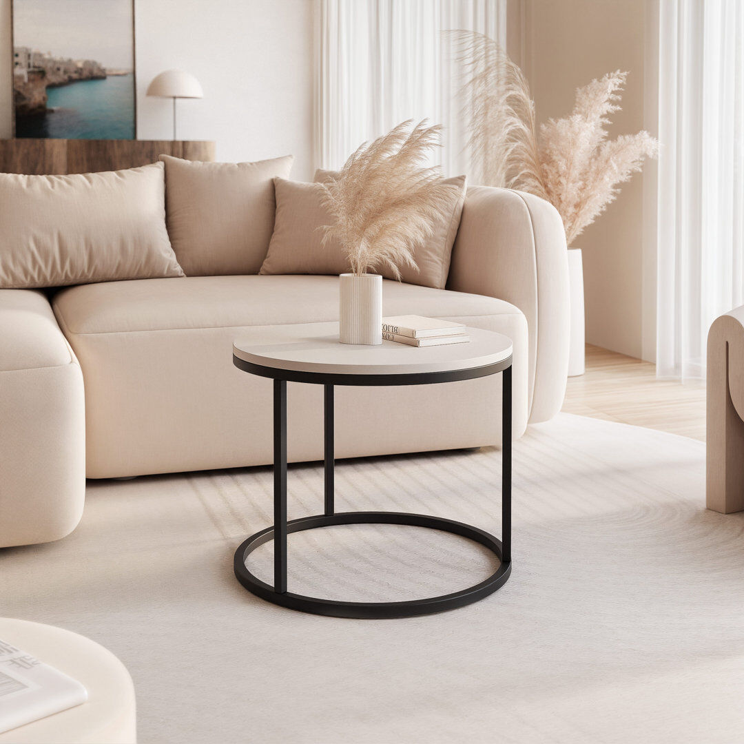 Idohome Coffee Table with Storage Cashmere/Black 42 cm H x 50 cm L x 50 cm W