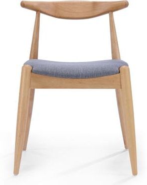 Ostweer Set of 2 Vintage Dining Chairs Side Chair Reception Chair Natural Grey Office Chair with Ergonomic Curved Backrest