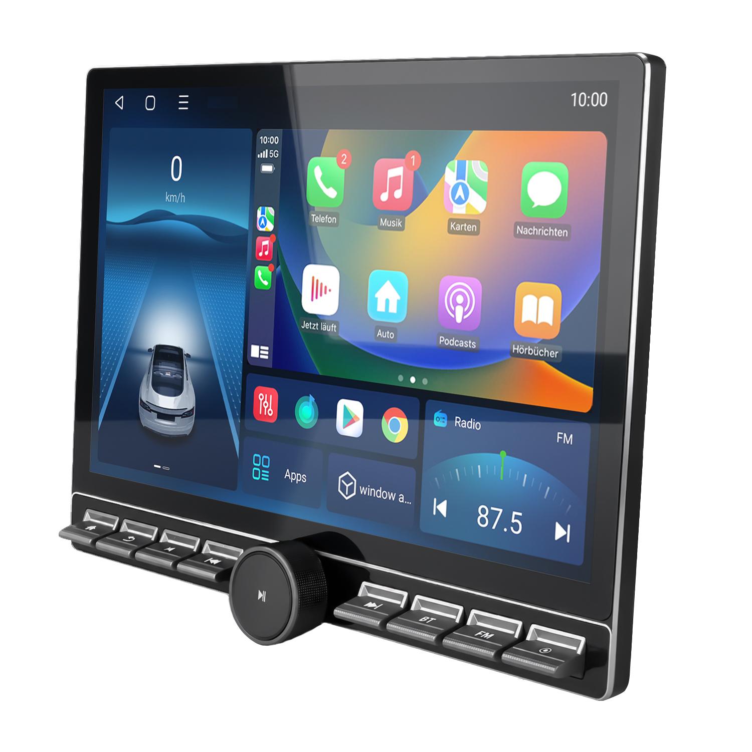 13 Zoll Android Radio 128GB für VW Multivan T5 2008-2015 Carplay Android Auto Navi Lenkradsteuerung 4G LTE Bluetooth RDS WIFI DSP GPS DAB+ mit Knopf