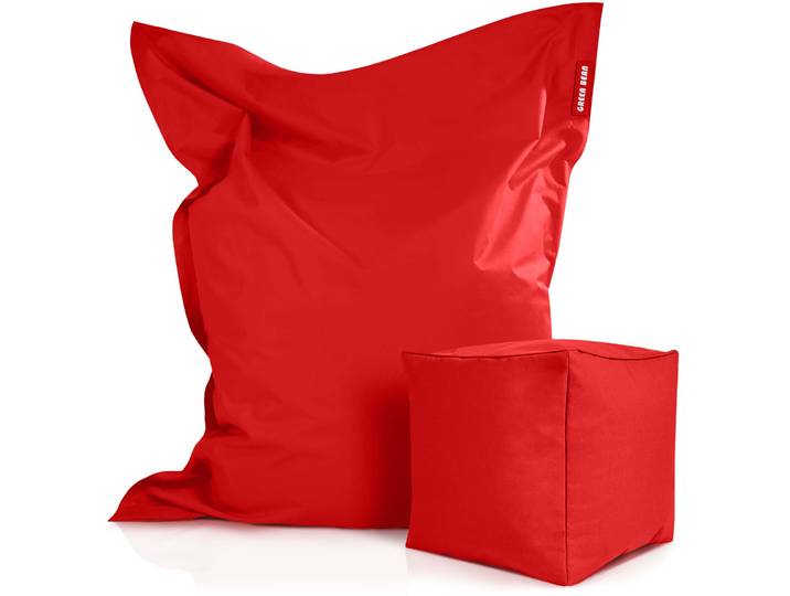 Square Riesensitzsack mit Sitzhocker - Rot