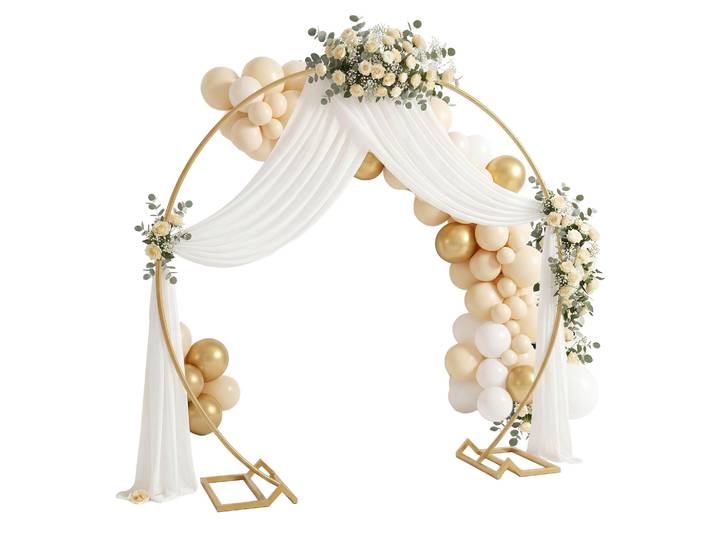 Relaxdays Arche À Ballons Dorée En Métal\, Mariage\, Anniversaire\, Fiançailles\, H X L: 210 X 240 Cm\, Fleurs\, Ballons