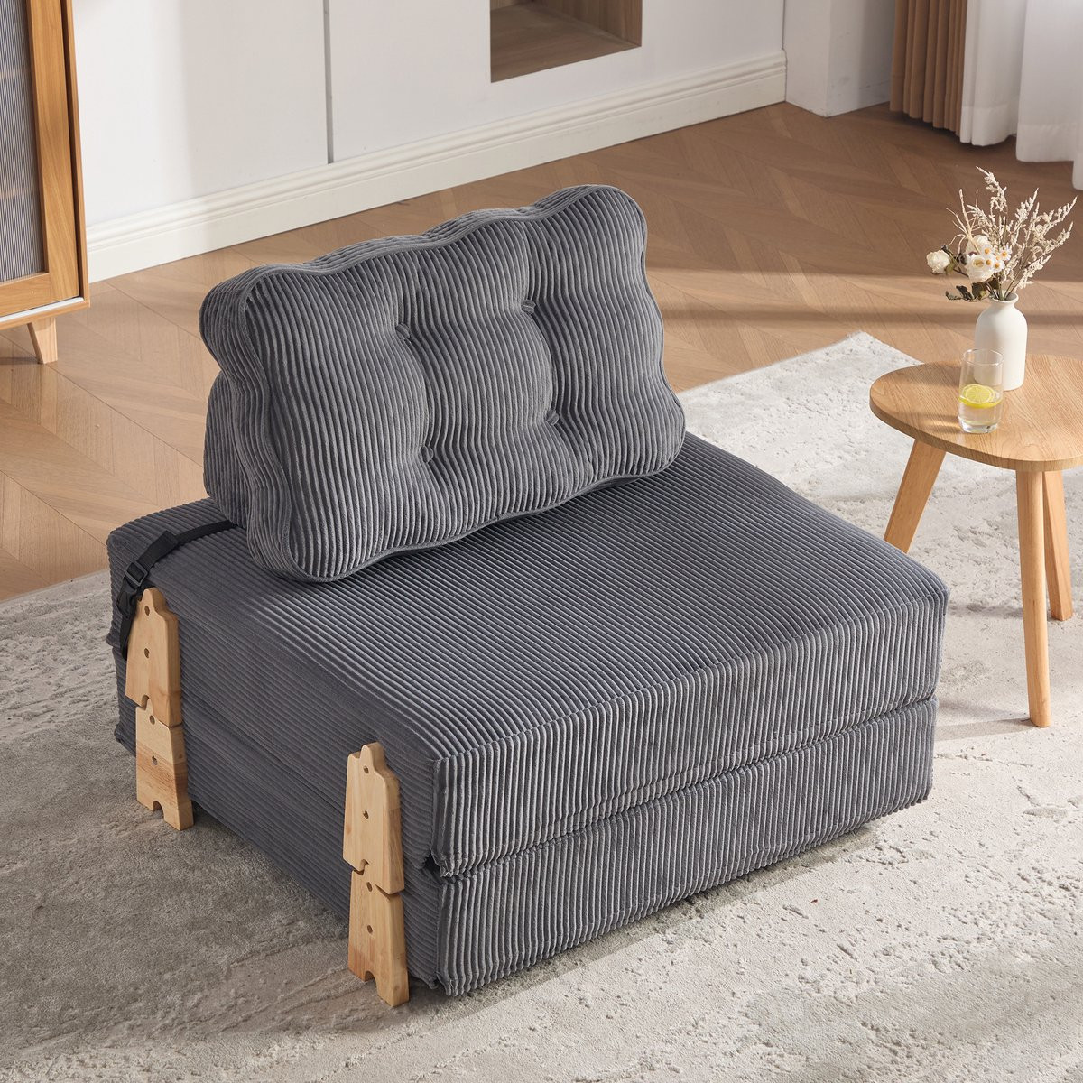 HAUSS SPOLE Klapbare Fauteuil en Slaapbed in Donkergrijs Corduroy