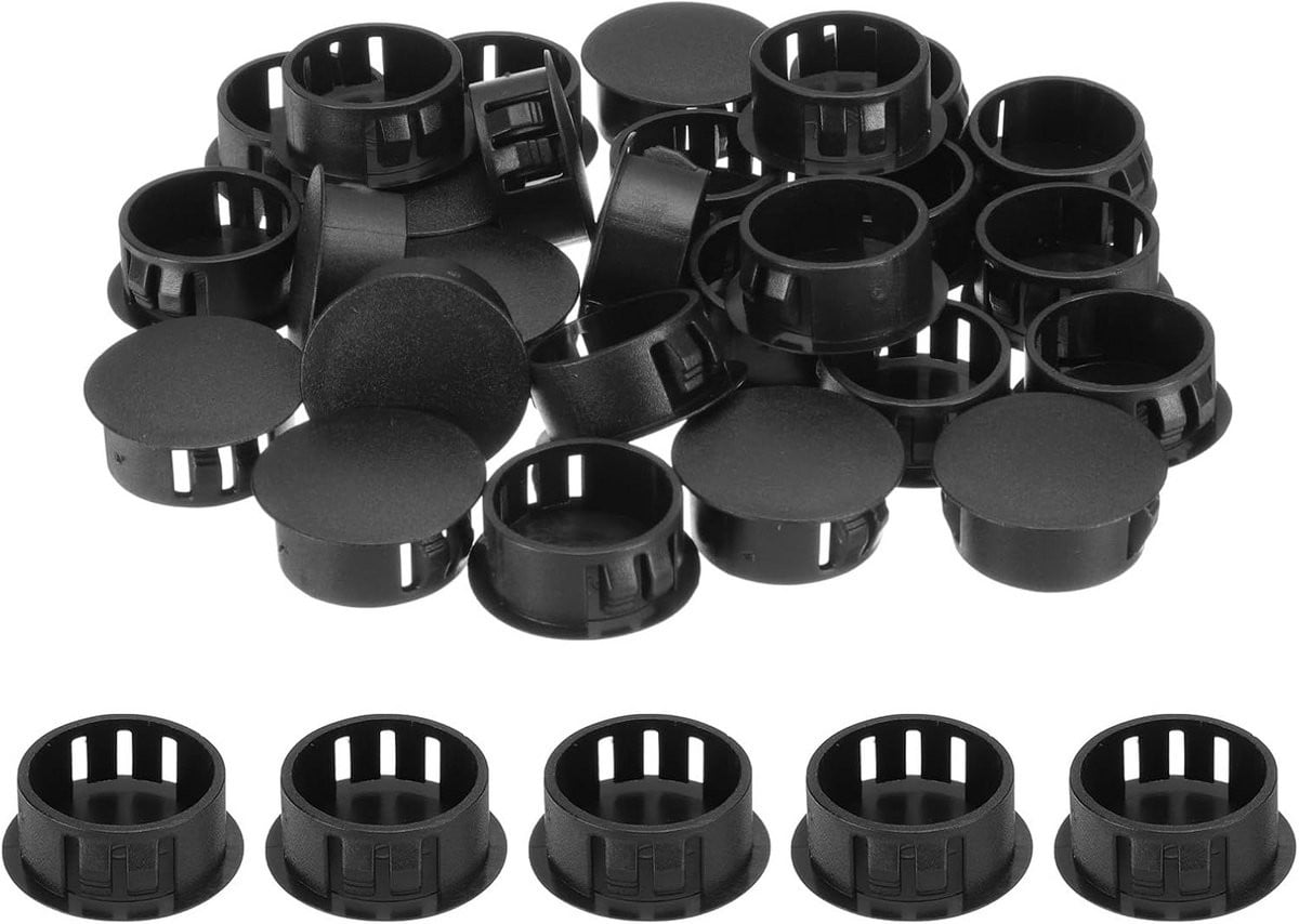 50 stuks Gatafdekkingen Kunststof Gatdoppen Zwart 22 mm