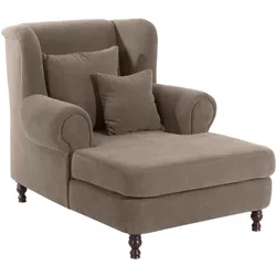 SESSEL XXL Karley Bezug Veloursstoff Buche nussbaum dunkel / sahara
