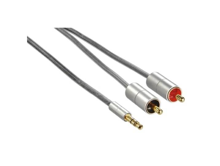 Hama 2 m AluLine 3,5 mm Jack Stereo Plug - 2 x RCA Plug Aansluitkabel