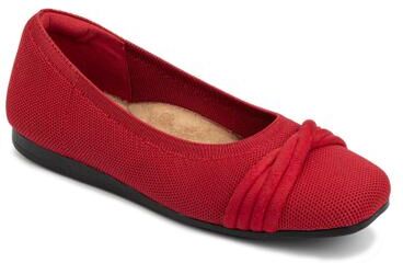 Women's Nissa Square Toe Stretch Knit Flat by Ros Hommerson in Red Knit (Size 7.5 N)
