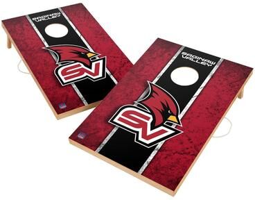 Skip's Garage Vintage Saginaw Valley State University Cardinals Regulation 2x4 Cornhole Set