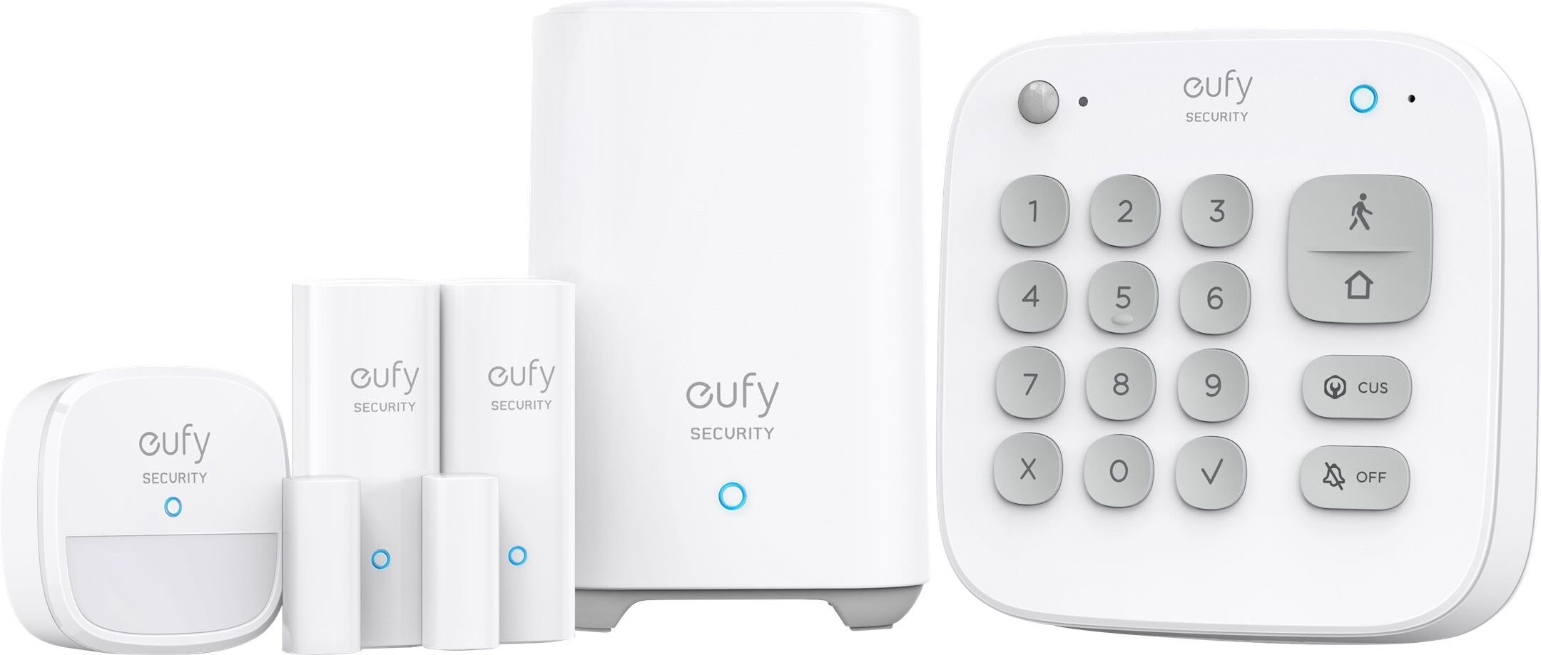 eufy Security 5-Piece Home Alarm Kit White - HomeBase 2, Keypad, Motion Sensor, 2x Entry Sensors
