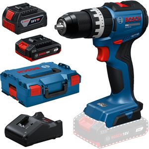Bosch Akku-Schlagbohrschrauber PRO GSB18V-52, 18 V / 2,0 Ah+4,0 Ah, mit 2 Akkus, Ladegerät und Koffer