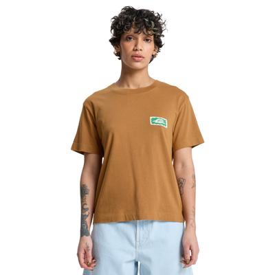 T-Shirt QUIKSILVER "Standard", Damen, Gr. M, braun (tobacco braun), Obermaterial: 100% Baumwolle., Shirts T-Shirt