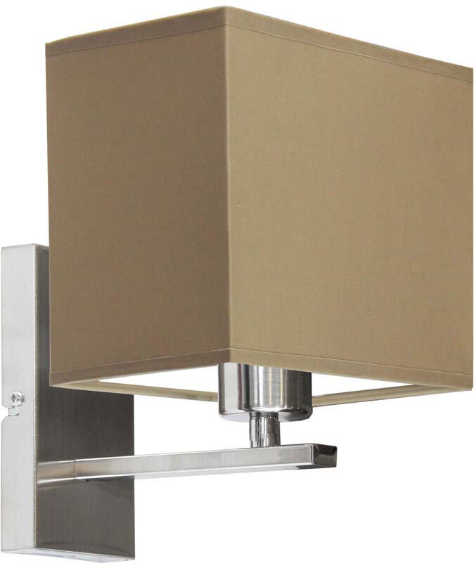 17 Stories Asavira Armed Sconce Brushed Steel/Beige