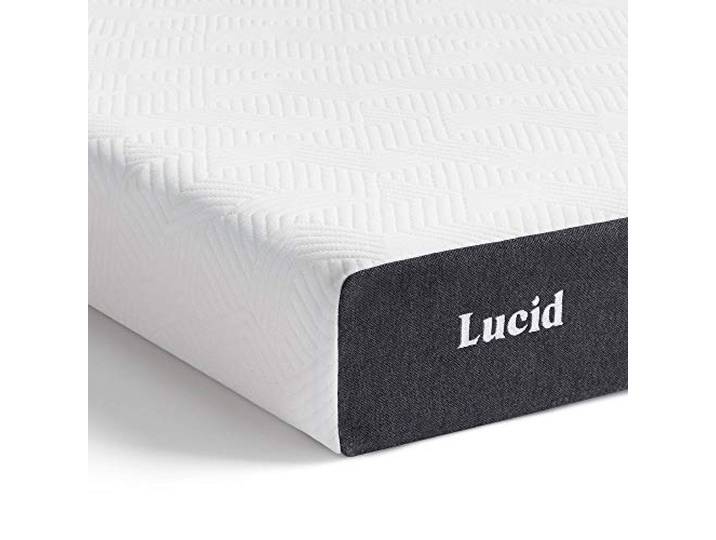 LUCID Kaltschaummatratze, kühlende Gelinfusion - mit Bambuskohle - Öko-Tex - dünne Matratze, 12cm hoch, hart H4, 90x190 cm, Weiß
