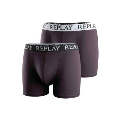 Boxershorts REPLAY "Boxershort 2er Pack", Herren, Gr. M, schwarz (schwarz, weiß), Obermaterial: 95% Baumwolle CO. 5% Elasthan EL., Unterhosen