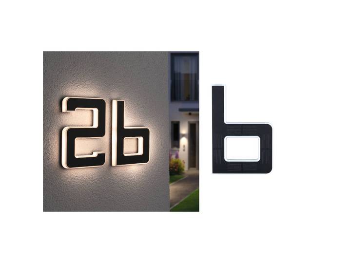 Paulmann LED-Solar-Buchstabe b Solar-Buchstabe, schwarz, Kunststoff, Modern