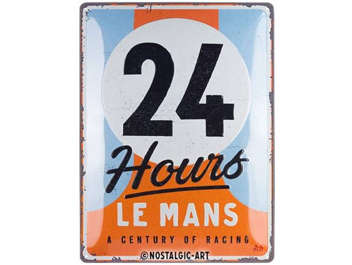 Nostalgic-Art Retro metalen bord, 30 x 40 cm, 24h Le Mans – A Century of Racing – Cadeau idee voor motor fans, van metaal, vintage design