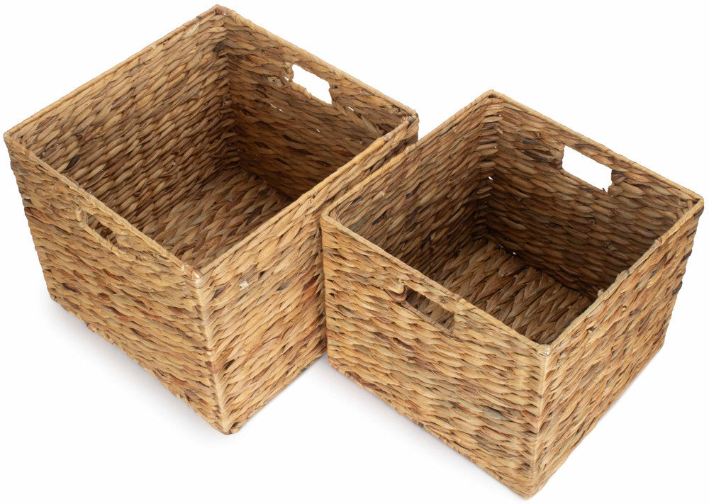 Highland Dunes Wicker Square 2 Piece Storage Basket Set