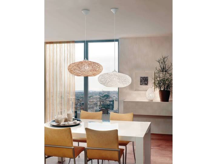 Suspension Campilo Ø 45cm Beige/Beige Tissu mélangé E27