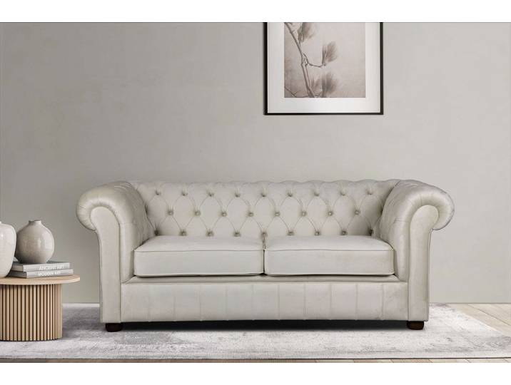 Home affaire 3-Sitzer CHARENTE, optionale Schlafsofa, Chesterfield-Sofa, Bettfunktion, mit edler Knopfheftung und typischen Armlehnen, B/T/H 198/89/74 cm
