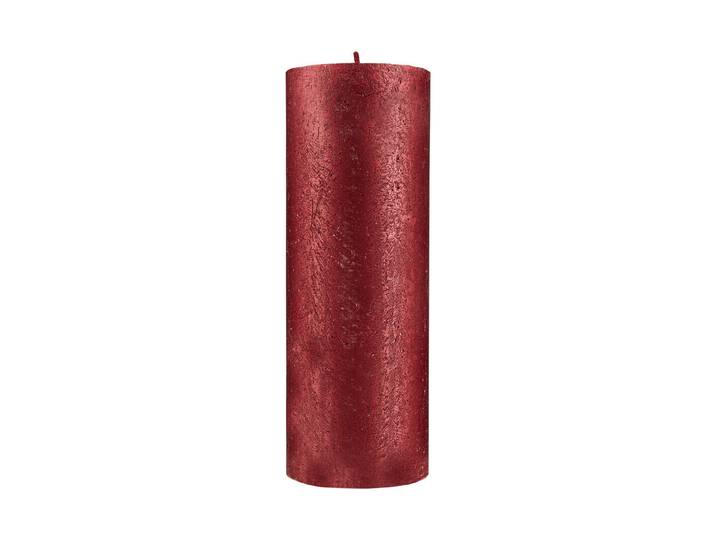 Rustik-Kerzen Metal lic,190/68 mm rot