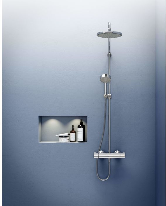 Hansamicra Duschsystem 44350100 Thermostat, Ausladung 427-452 mm, chrom