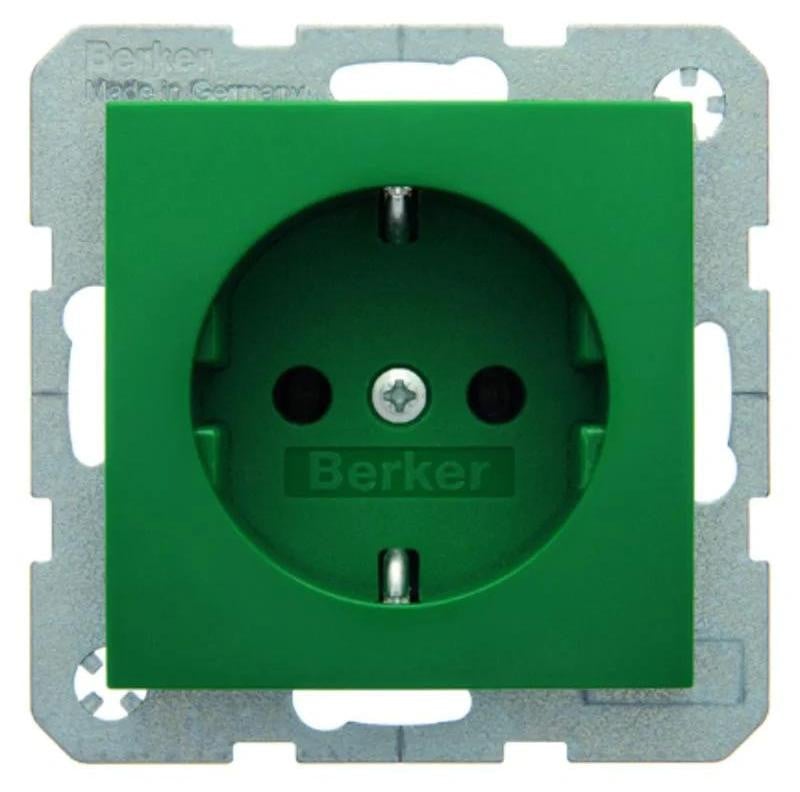 Hager stopcontact Schuko S.1, groen, glanzend