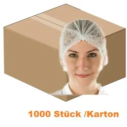 Einweghaube Hygonorm Klipphaube Light PP-Vlies weiß Kopfschutz, 1000 Stück/Karton, Polypropylen-Vlies, D=50 cm