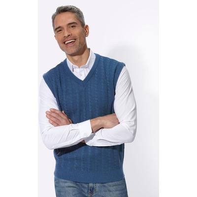 Pullunder CLASSIC "Pullunder", Herren, Gr. 60, blau (jeansblau), 100% Polyacryl, unifarben, Pullover Pullunder