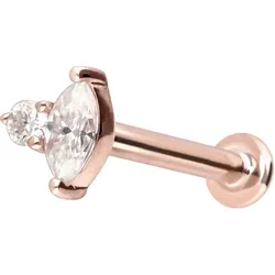 14 Karat Gold Labret mit Innengewinde MOISSANIT-DESIGN