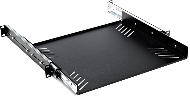 Adam Hall 87556 19" 1HE Pull-Out Rails nero verniciato a polvere