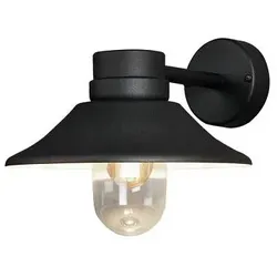 Konstsmide Vega Wandleuchte schwarz E27, Aluminium/Glas 428-750