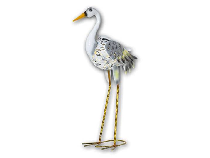 Star Trading Solar Gartenfigur Fischreiher – LED Solarfigur mit Dämmerungssensor, warmweiß beleuchtet, Teichdeko Reiher, Höhe 55 cm, IP44
