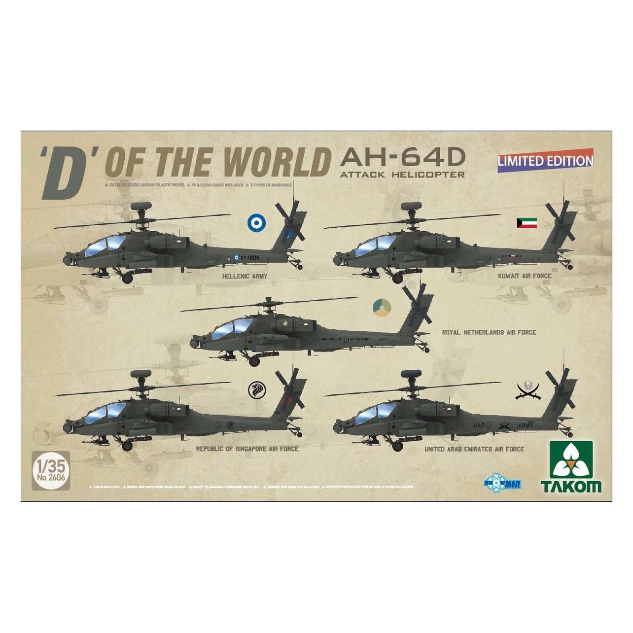 Takom D' Of The World AH-64D Attack Helicopter (Limited Edition) (TAK2606)