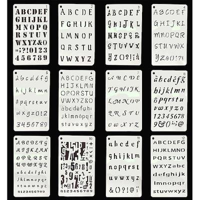 12-teiliges Vorlagen-Schablonen-Set, wiederverwendbare Bastelschablonen, Mandala-Schablonen, Laserschneiden, Malschablonen für DIY-Malerei, Kunst, Sammelalbum, Holz, Papier, Möbel, Tür, Bodenwand