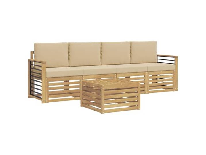 PUGYNBK Modulares Sofa für den Außenbereich, Akazienholz Witterungsbeständig, lackiert, modernes Design, einfache Reinigung, Garten Terrasse