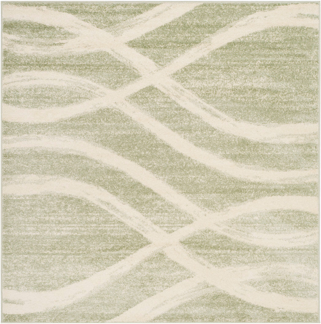 Metro Parkinson Power Loom Rug Green/Beige Square 183 cm