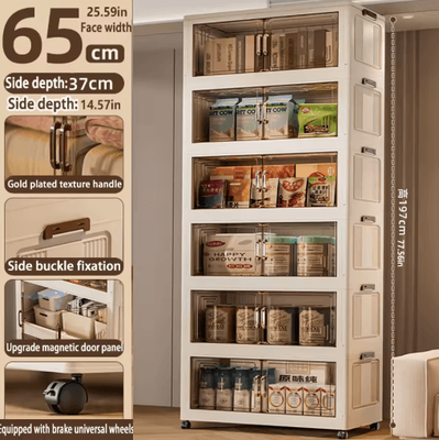 Inspire Picks Multifunction Folding Storage Cabinet Dustproof Portable Wardrobe Organizer 65cm 6 Layers