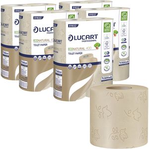 Lucart Toilettenpapier EcoNatural 400, 811832, 2-lagig, Recyclingpapier, 400 Blatt, 30 Rollen