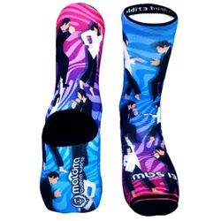 MALDITA BUENA SUERTE Socken Bike Fiction | fuchsia / blau L | 41-43