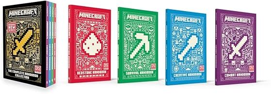 Farshore Minecraft: The Complete Handbook Collection 4 Book Set by Mojang AB - Hardback - Ages 7-9 - Survival, Combat, Creative & Redstone Guides