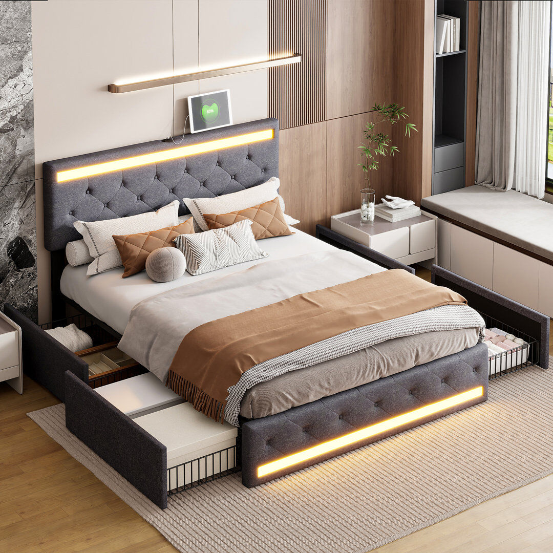 Metro Storage Bed Grey Double (4'6)