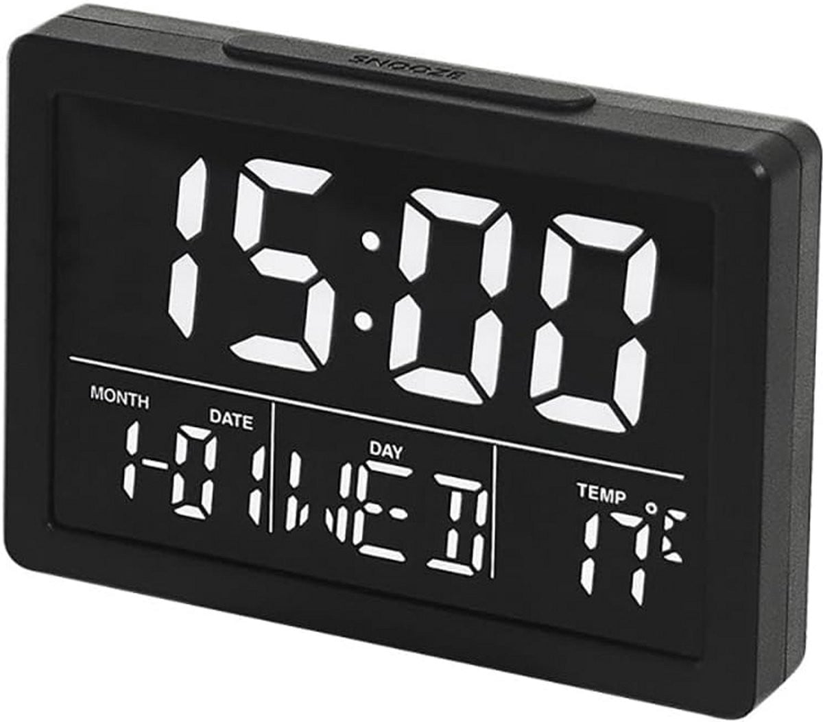 Digitale Wekker met LCD Scherm: Tijd, Datum, Temperatuur en Sluimerfunctie