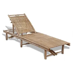 Helloshop26 - Sonnenliege Deckstuhl Sonnenbett Gartenbett Terrasse Gartenmöbel Bambus 02_0012698