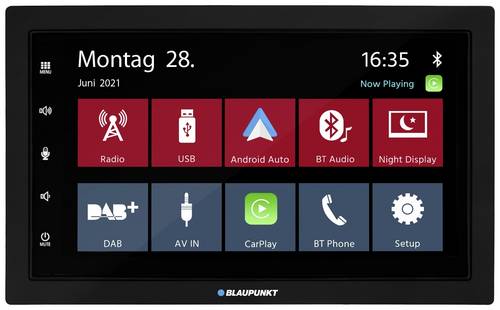 Blaupunkt Mannheim 600 DAB Doppel-DIN Moniceiver Android Auto, Anschluss für Lenkradfernbedienung, Anschluss für Rückfahrkamera