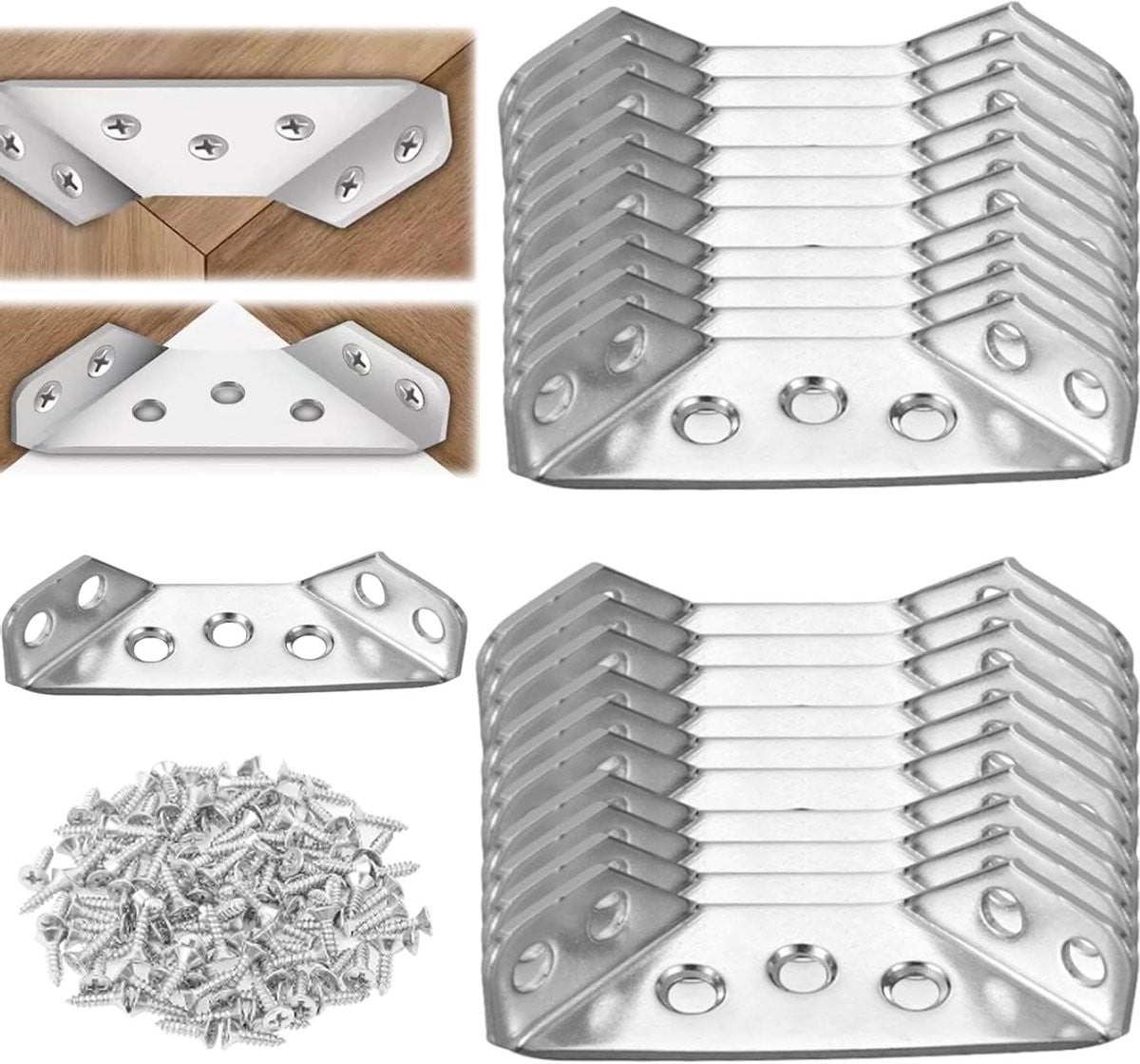 20 stuks Wit Trapeziumvormige Hoekbeugels Meubelverbinders voor het Versterken van Meubels