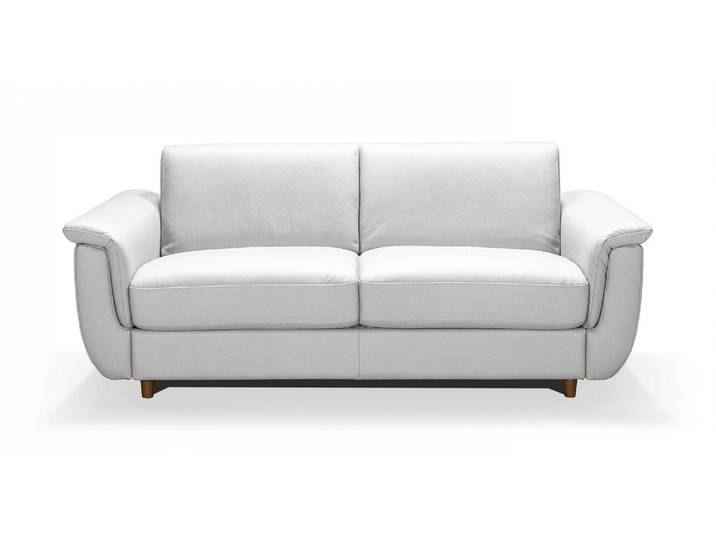 COURCHEVEL - Canapé convertible design 4 places - Cuir, Blanc